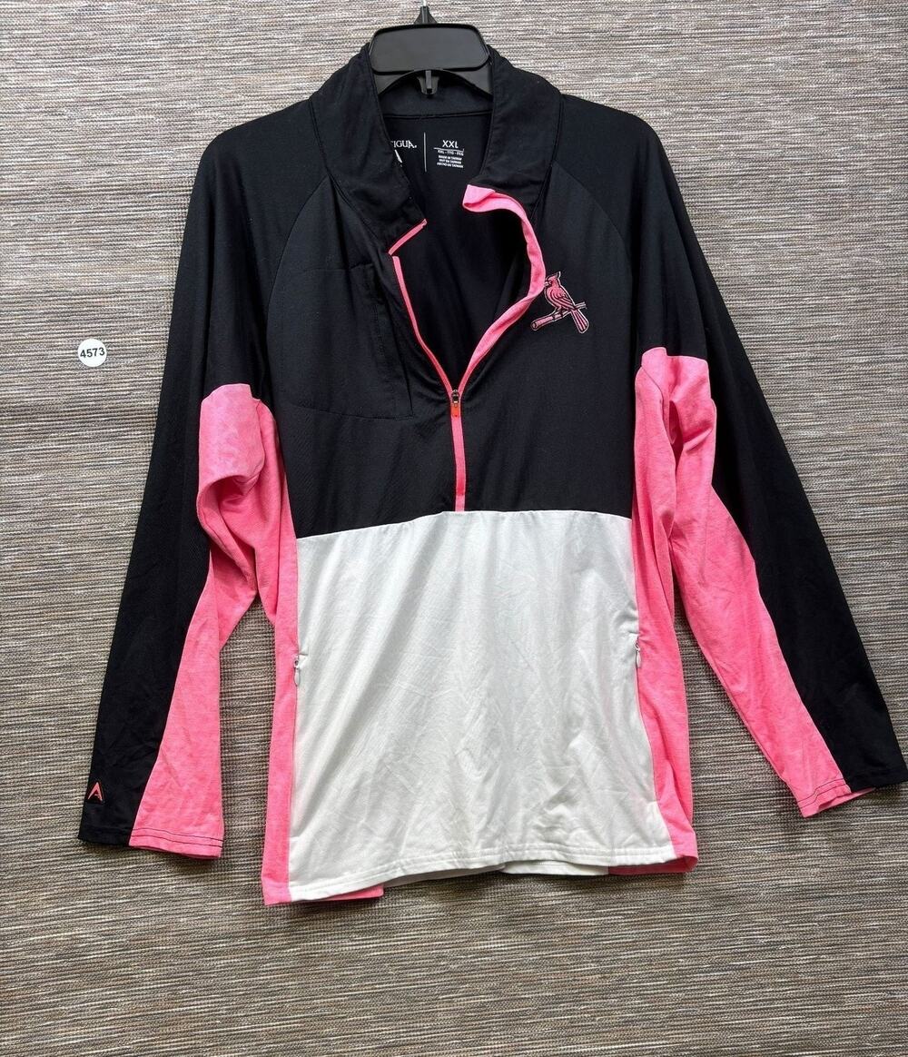 St Louis Cardinals Jacket Womens 2XL Multi Color MLB Baseball Antigua 1/4 Zip